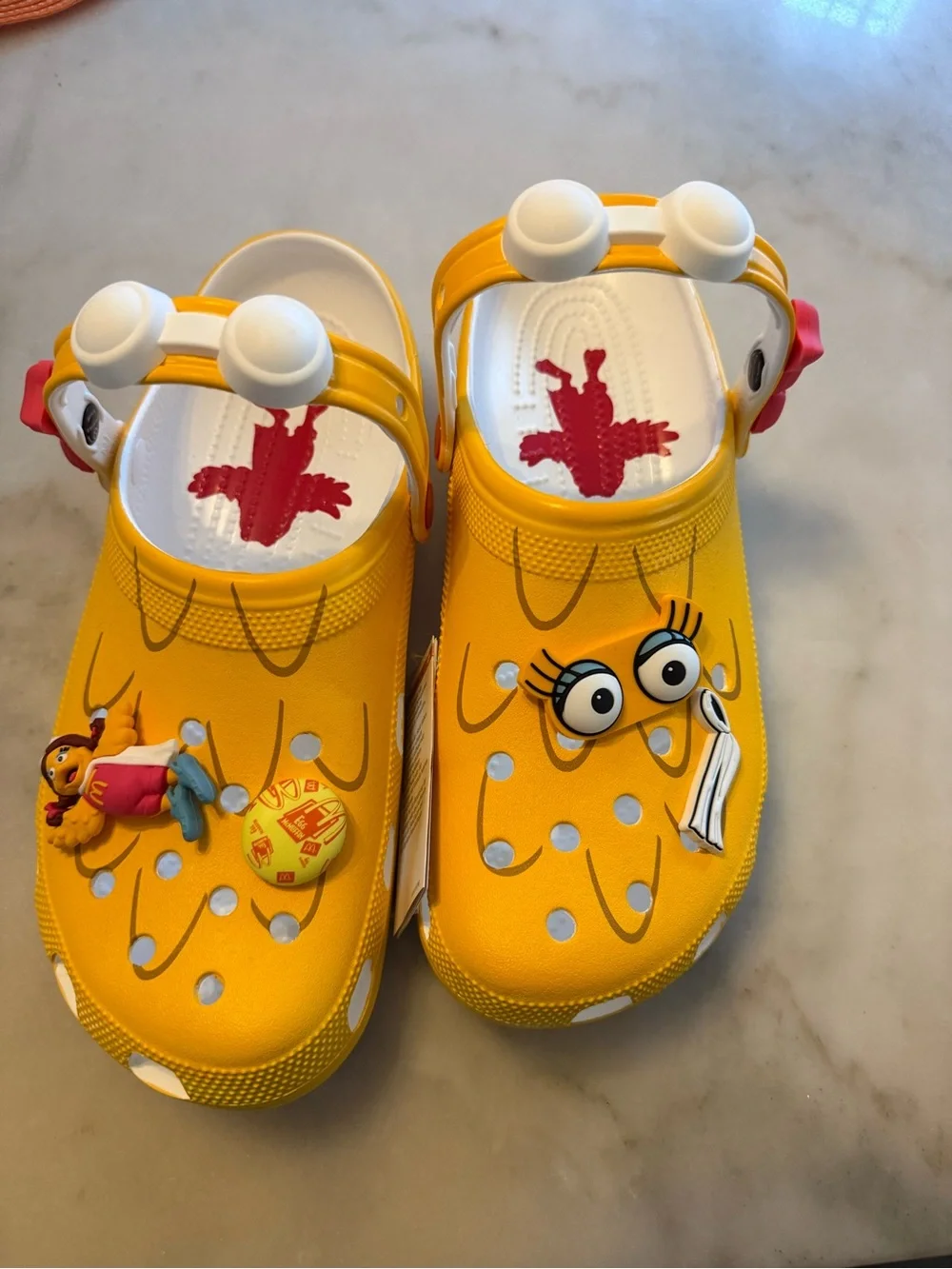 CROCS Yellow Clog Sandals with Character Jibbitz